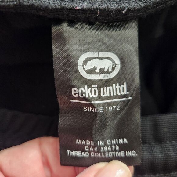 Ecko Unltd. Black Jogger Sweatpants M-Y2k, Hip-hop-Big Rhino Logo-Streetwear - Picture 11 of 12